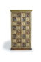 Giner y Colomer Armario 2 Puertas Madera Acacia Cerezo Detalles Azulejo Bronce Repujado 180x100x45 cm
